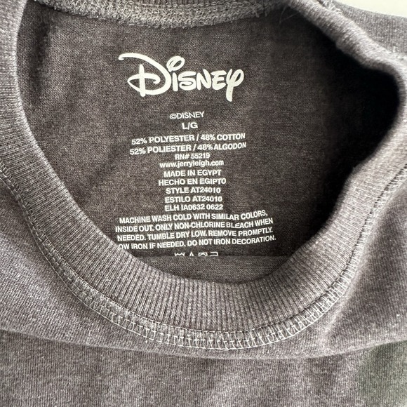 Disney Spirit Jersey Shirt Large Oversized Black Striped Mickey Mouse Spellout - Picture 6 of 14